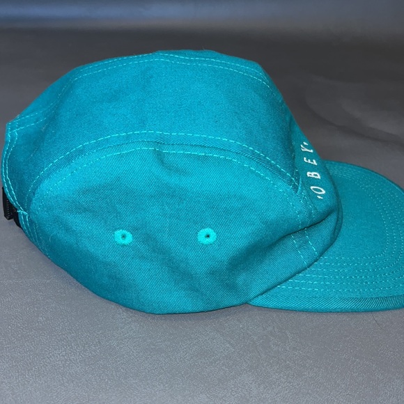 Obey teal flat bill hat with buckle adjustable strap - Picture 4 of 4